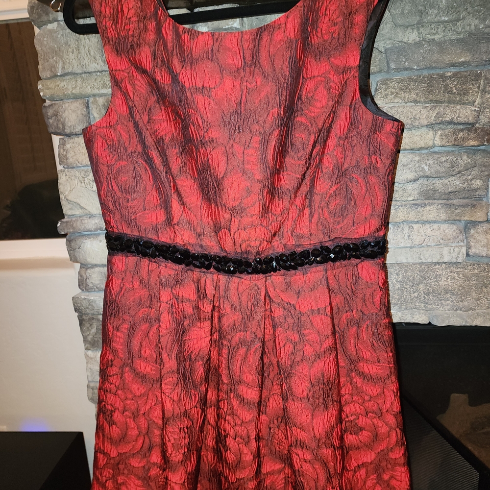 Eliza J Red and Black Floral Mini Dress